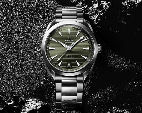 omega green watch|omega aqua terra 41mm price.